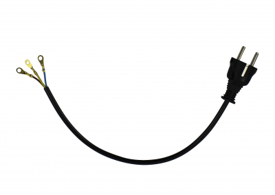 Kabel 3x1mm², 0,35 m mit Schuko-Stecker 230V und Ringösen