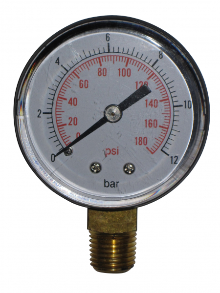 Druckminderer 1-6 Bar 1/2" oder 3/4" mit Manometer 10 Bar radial 