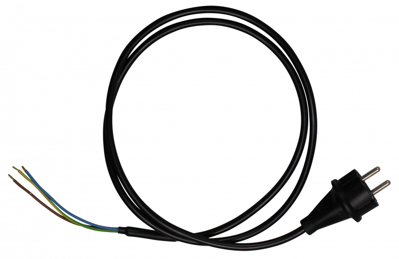 Câble de raccordement 3x 1,5mm² avec fiche Schuko 230V longueur 0,80m